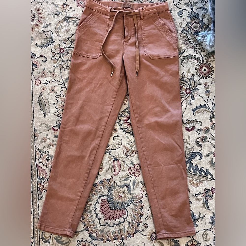Size 9- Judy Blue High Waist Garment Dyed Camel Denim Joggers - Picture 3 of 6